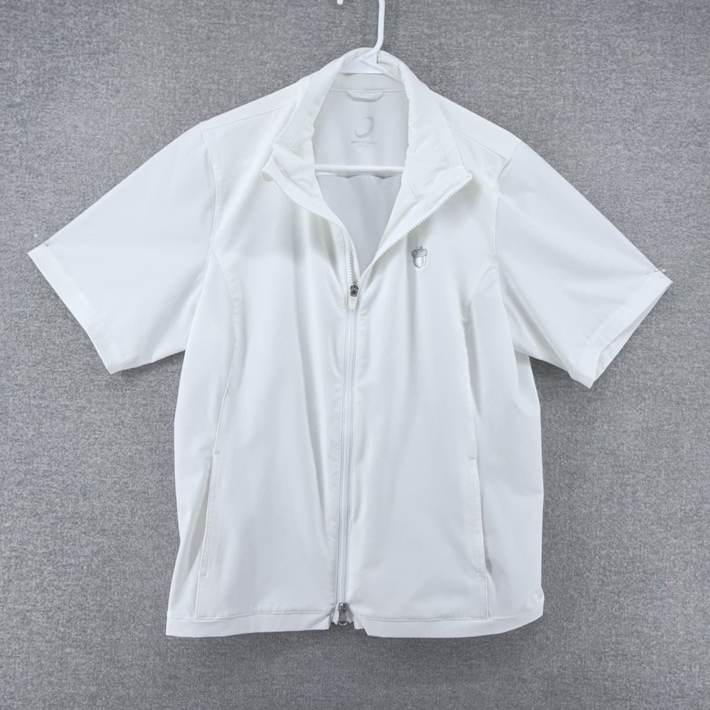 Zero Restriction Full Zip Short Sleeve Jacket Women Size Large White Golf